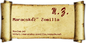 Maracskó Zomilla névjegykártya